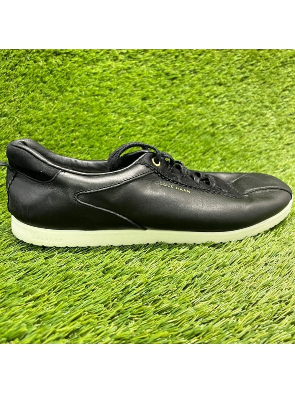Cole Haan GrandPro Turf Womens Size 9 Black White Casual Leather Lace Up Shoes